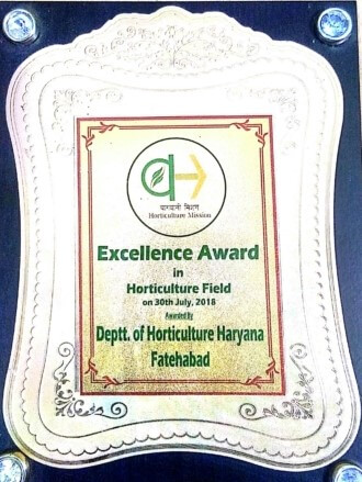 Excellence Award in Horticulture Field.